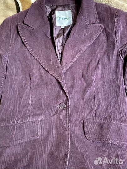 Пиджак микровельветовый женский фиолетовый