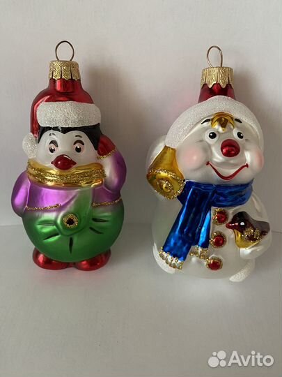 Стеклянные елочные игрушки Элита и Елочка