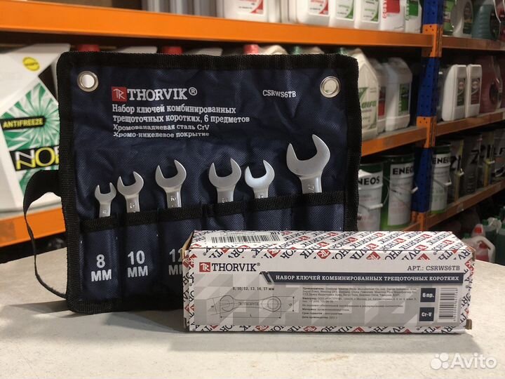 Набор комбинированных трещоточных ключей Thorvik