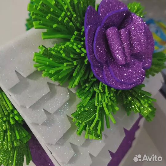 Новогодняя поделка Домик из фоамирана