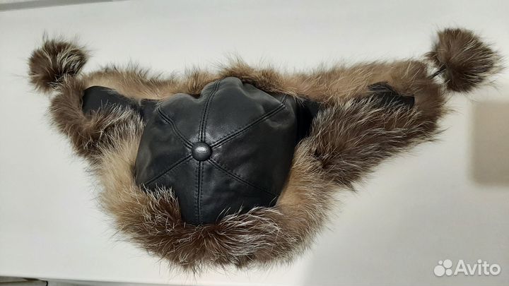 Шапка ушанка натуральные кожа+мех
