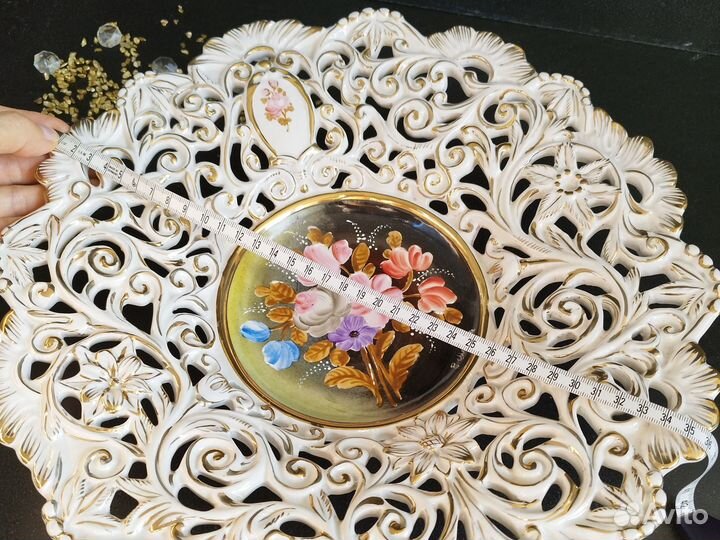 Тарелка панно 36см Каподимонте винтаж Италия