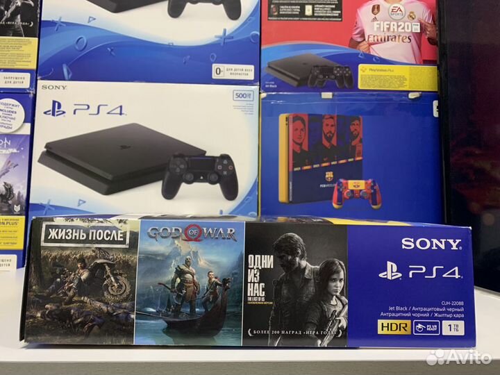 Sony Playstation 4 slim 1Tb + Жизнь после и другие