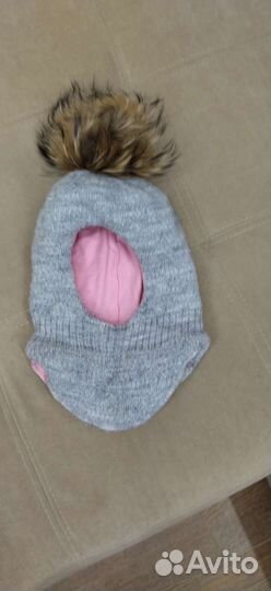Шапка шлем для девочки зима