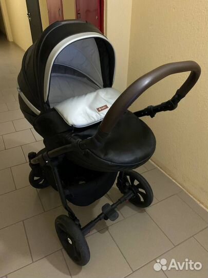 Детская коляска 2в1 (Tutis Nanni) графит+кожа