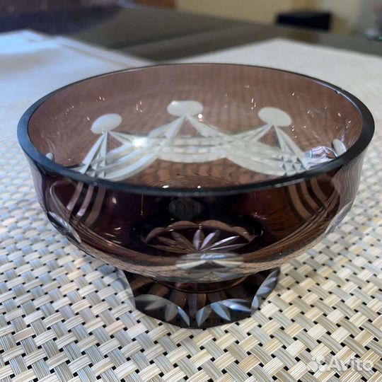 Ваза марганцевый хрусталь СССР