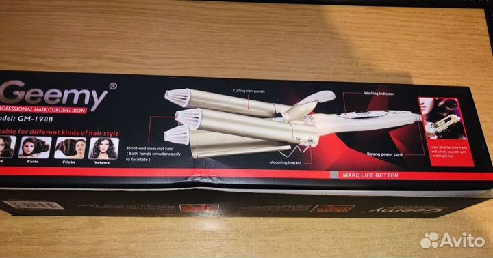 Плойка ProGemei GM-1988 / Плойка тройная профессио