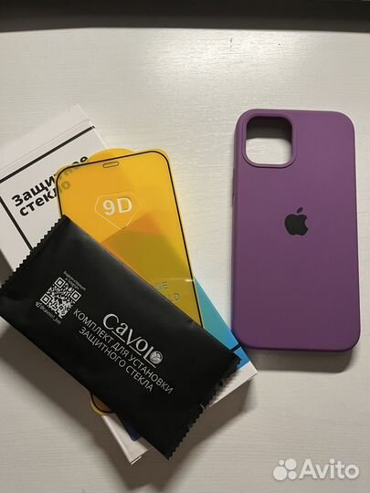 Чехол с защитным стеклом на iphone12