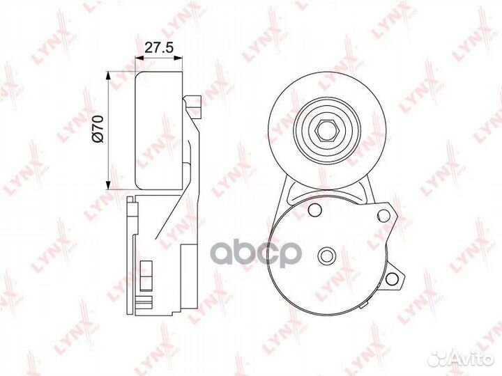 Ролик натяжной приводного ремня PT3051 lynxauto