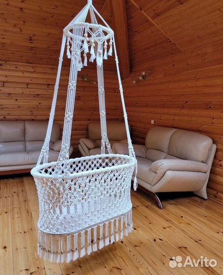 Детская люлька колыбель плетеная