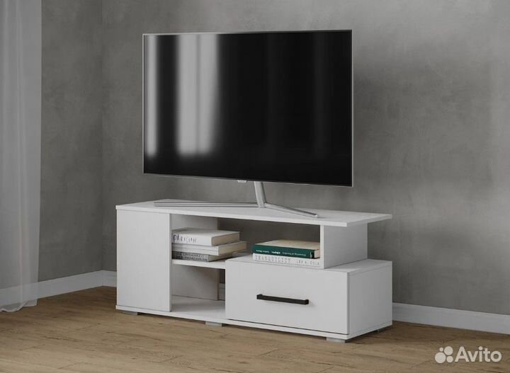 Тумба под телевизор белая 120 см парус 4