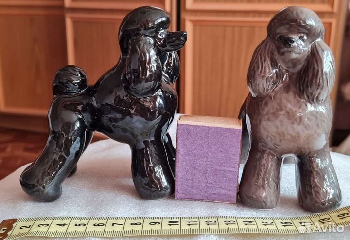 Статуэки Пудель фарфор большой и малый