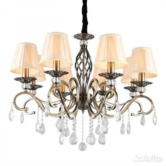 Люстра подвесная металл и текстиль классика