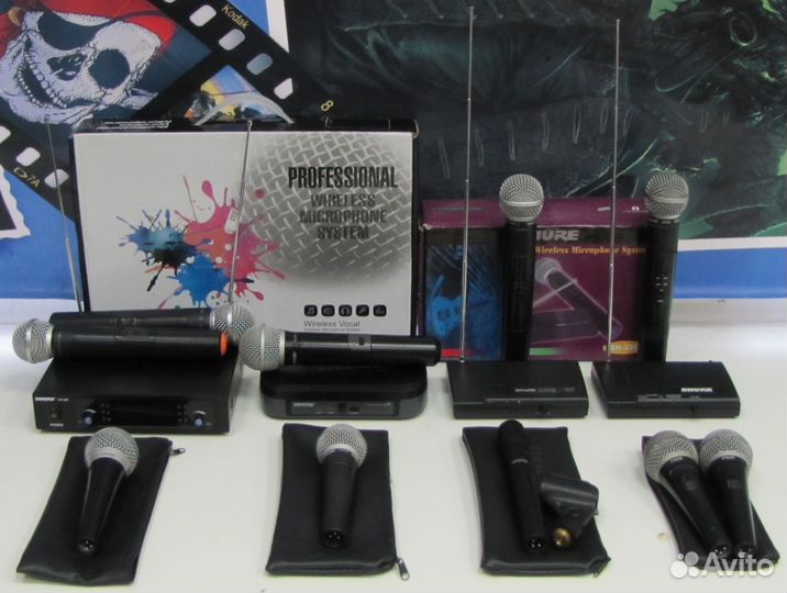 Микрофоны Shure Pro вокальные радио XLR 10шт Ориг