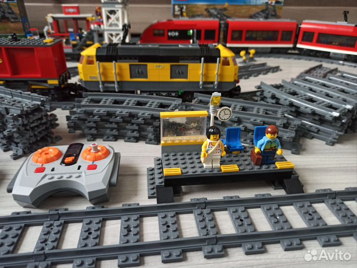 Lego city 7937, 7938, 7939 поезда, рельсы, станция