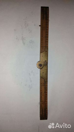 Старинная Линейка 1892г (дерево латунь) London