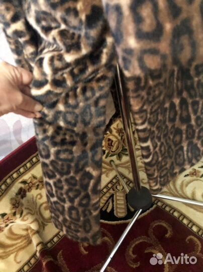 Шуба леопардовая экомех. Люкс