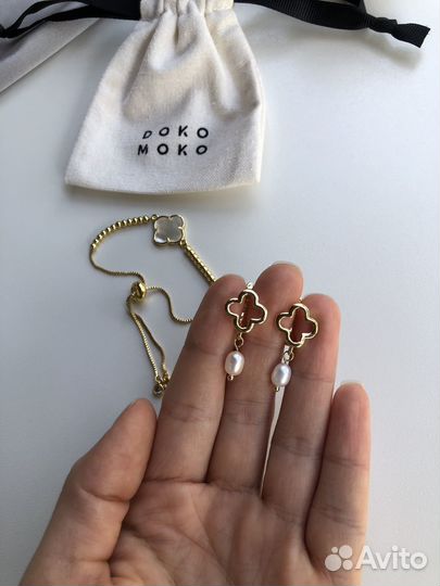 Комплект серьги и браслет