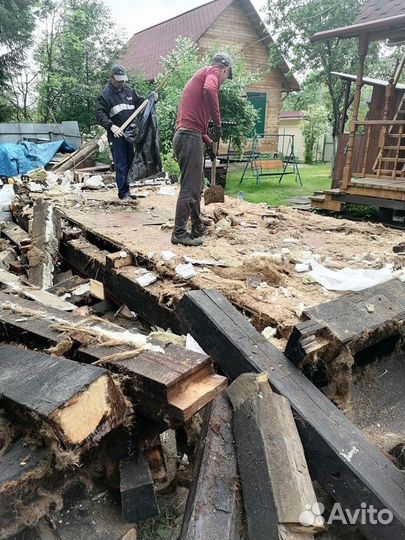 Снос разборка дачных домов, с вывозом мусора