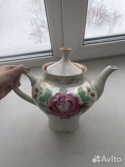Чайник фарфоровый большой (Песочное)