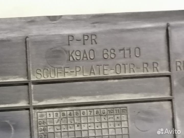 Накладка порога зад право киа Кларус