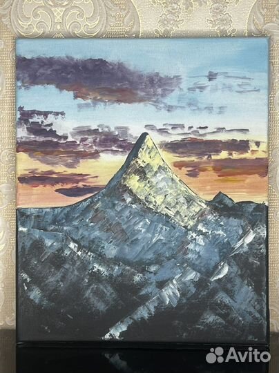Картина горы маслом на холсте пейзаж