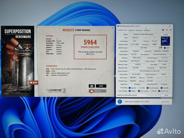 Видеокарта Intel arc A380 6Gb