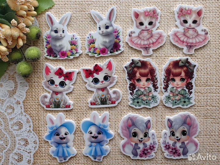 Кабошоны пластиковые для украшения бантиков