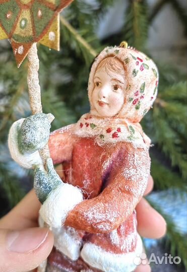 Елочная ватная игрушка 