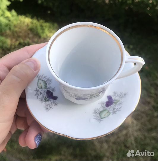 Чайная/кофейная пара Фарфор Польша Ретро Винтаж