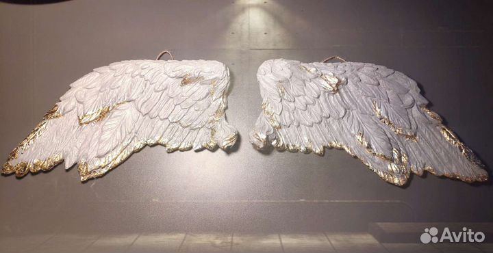 Крылья ангела декор подвесной из гипса на стену
