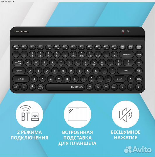 FBK30 black, Клавиатура мембранная A4Tech Fstyler F