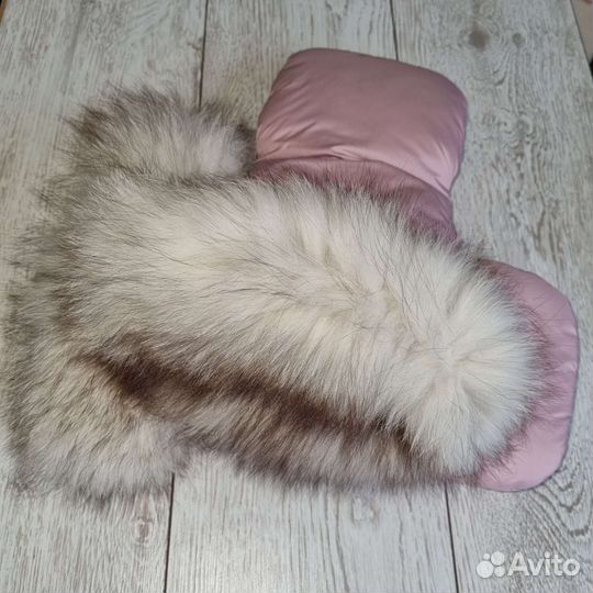 Муфта варежки для коляски с нат. мех