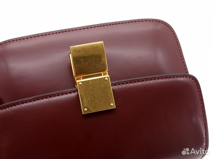 Сумка дизайна бордовая Celine Classic Box bag