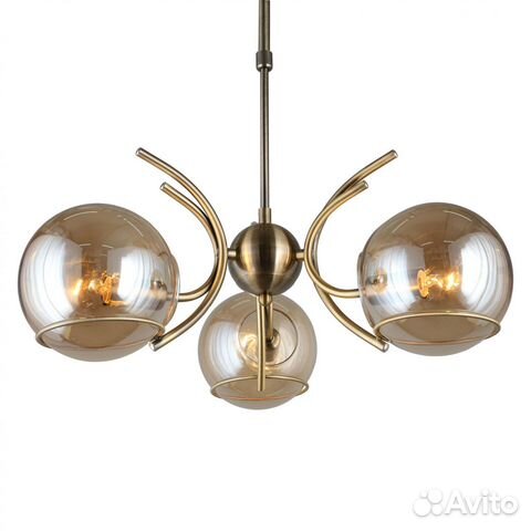 Люстра металл и стекло в спальню модерн