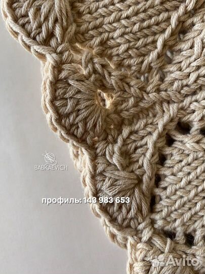 Ажурный вязаный чепчик 0-3 мес