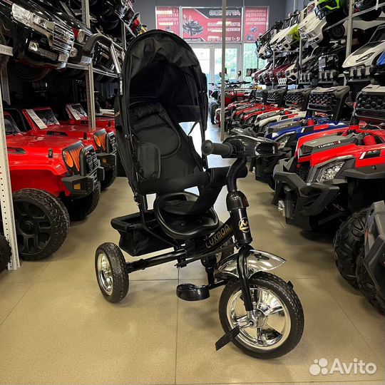 Детский велосипед трехколесный с ручкой