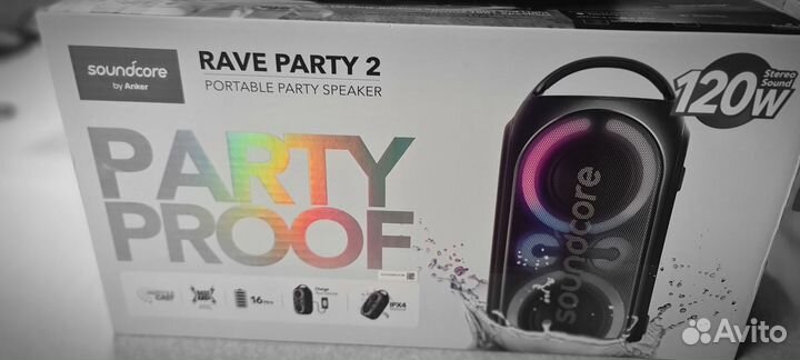 Мощная колонка 120Wt Soundcore Rave Party 2