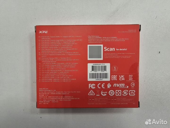 1000 гб SSD M.2 накопитель adata XPG SX6000 Lite