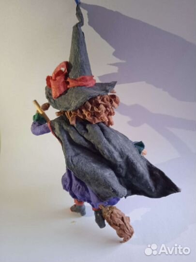 Ведьма. Ватная игрушка на подвесе