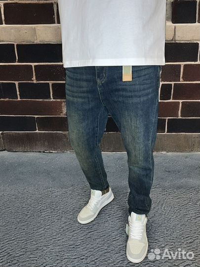 Оригинальные джинсы прямые синие мужские
