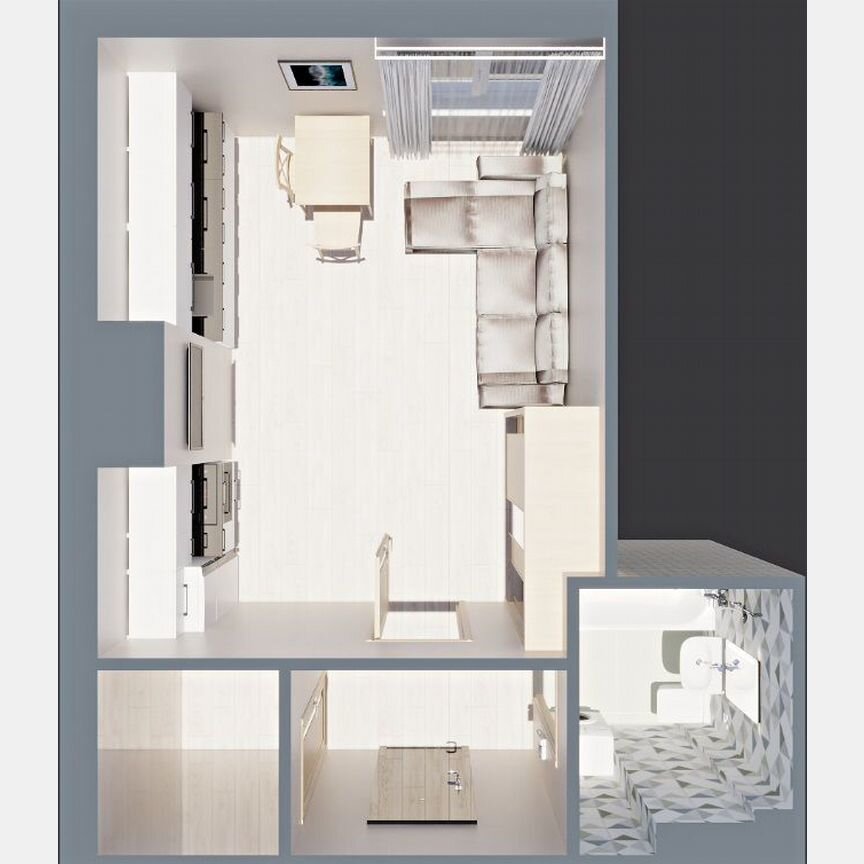 Квартира-студия, 29,9 м², 1/4 эт.