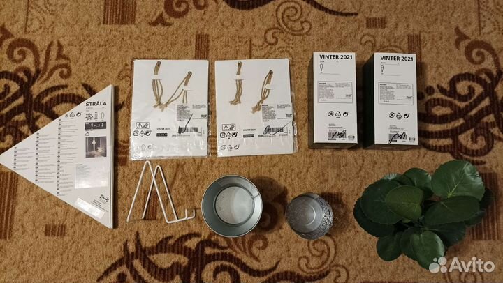 Подвесные украш-я Винтер, кашпо новые из IKEA икеа