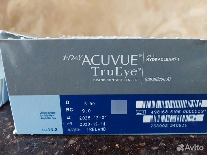 1 DAY acuvue TruEye (44шт) -4,5/9.0 и -5,5/9.0