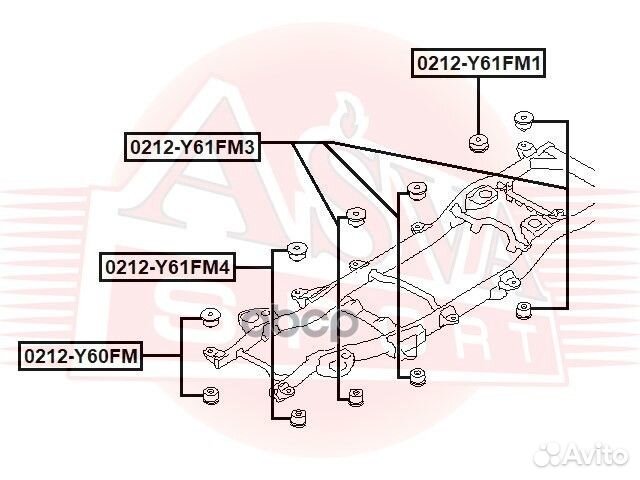 Подушка рамы 0212Y60FM asva