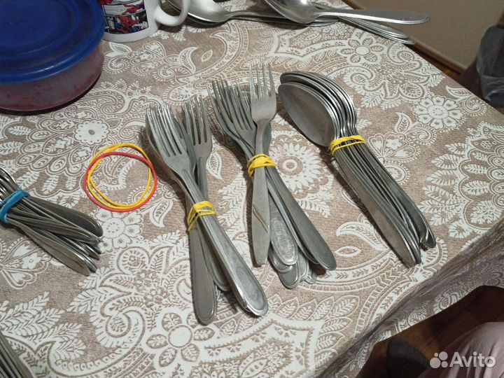 Ложки столовые СССР и вилки алюминевая,мельхиор