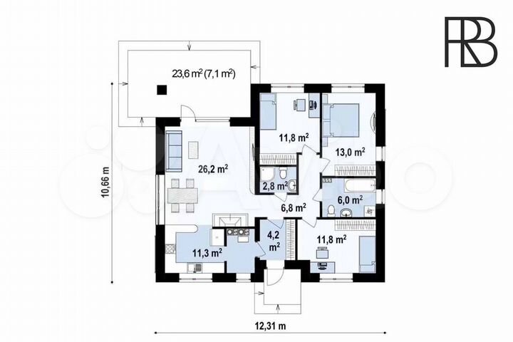 Дом 91,2 м² на участке 8 сот.