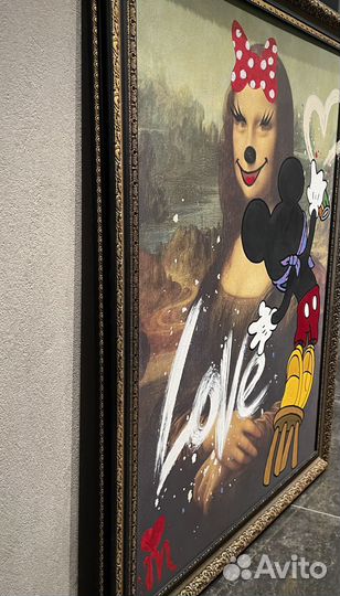 Современная картина поп арт в раме Мона Лиза