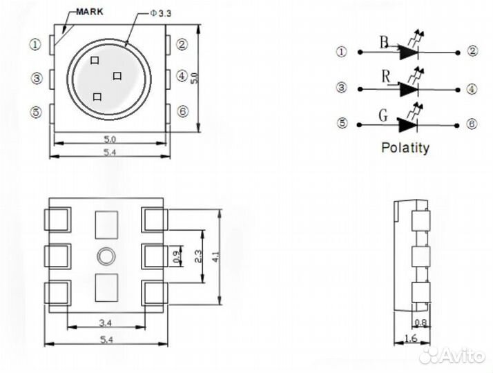 Светодиоды RGB 5050