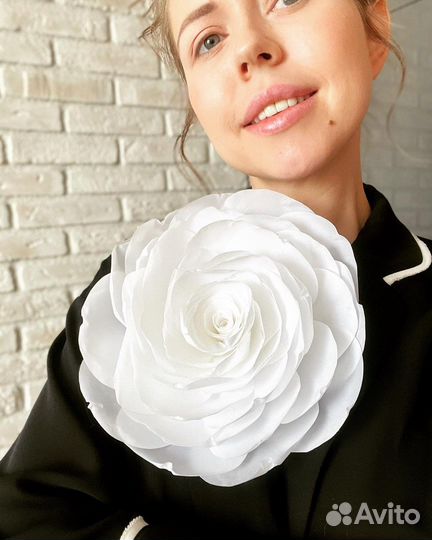 Брошь роза из ткани (разных размеров )